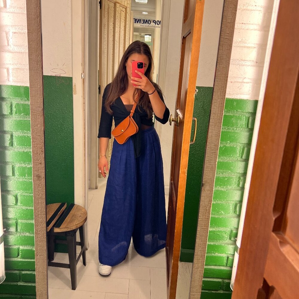 Vintage Wide Leg Linen Pants